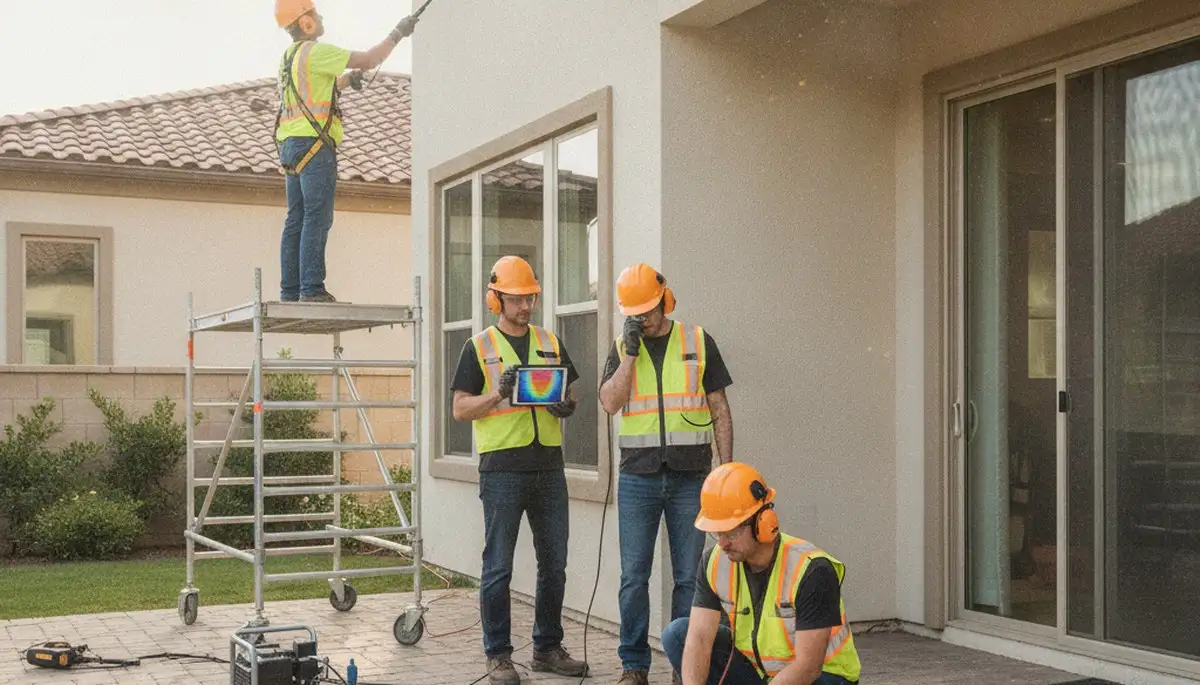 Reno, NV plumber inspecting a home for hidden leak detection services