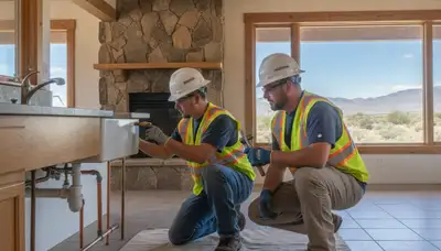 Plumber repairing a pipe in Reno, NV for residential plumbing service