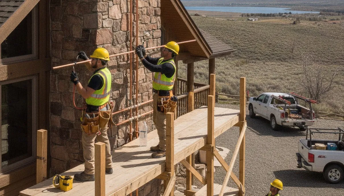 Reno, NV plumber repairing a residential pipe leak for local plumbing service