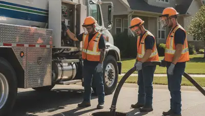Reno, NV plumber pumping a septic tank for home plumbing maintenance