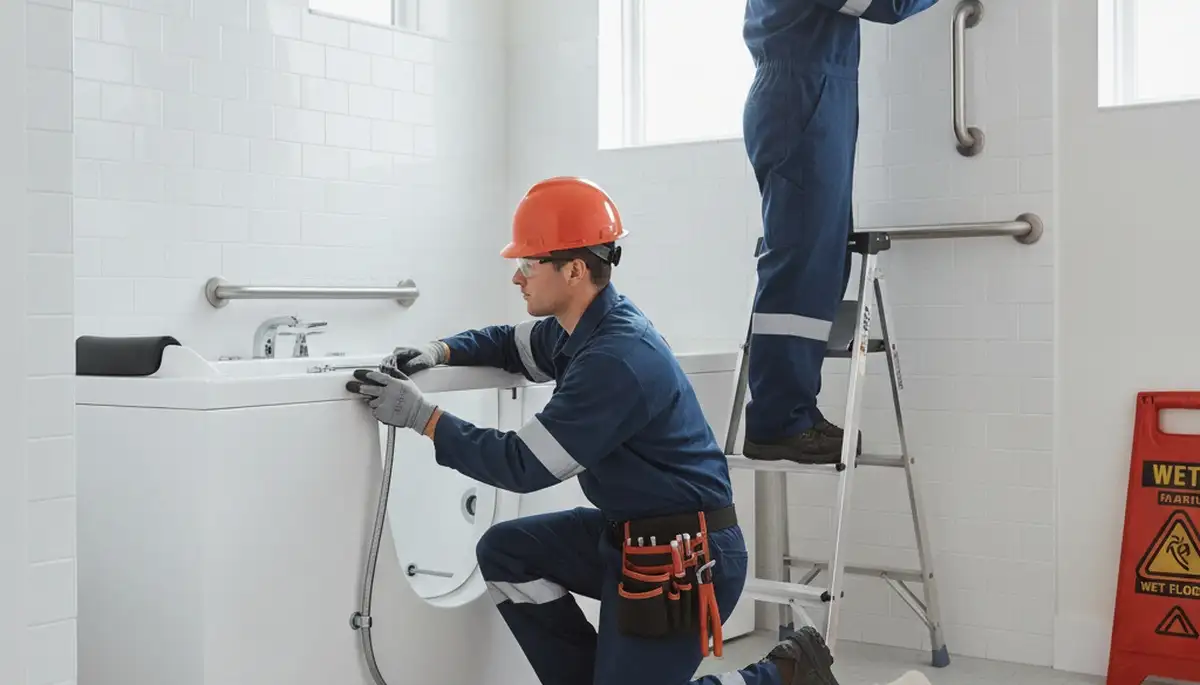 Walk-in tub installation for Reno, NV home by On Call Plumbers, improving safe bathroom access
